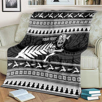 New Zealand Christmas Rugby Personalised Blanket Meri Kirihimete All Black Maori LT14 - Polynesian Pride
