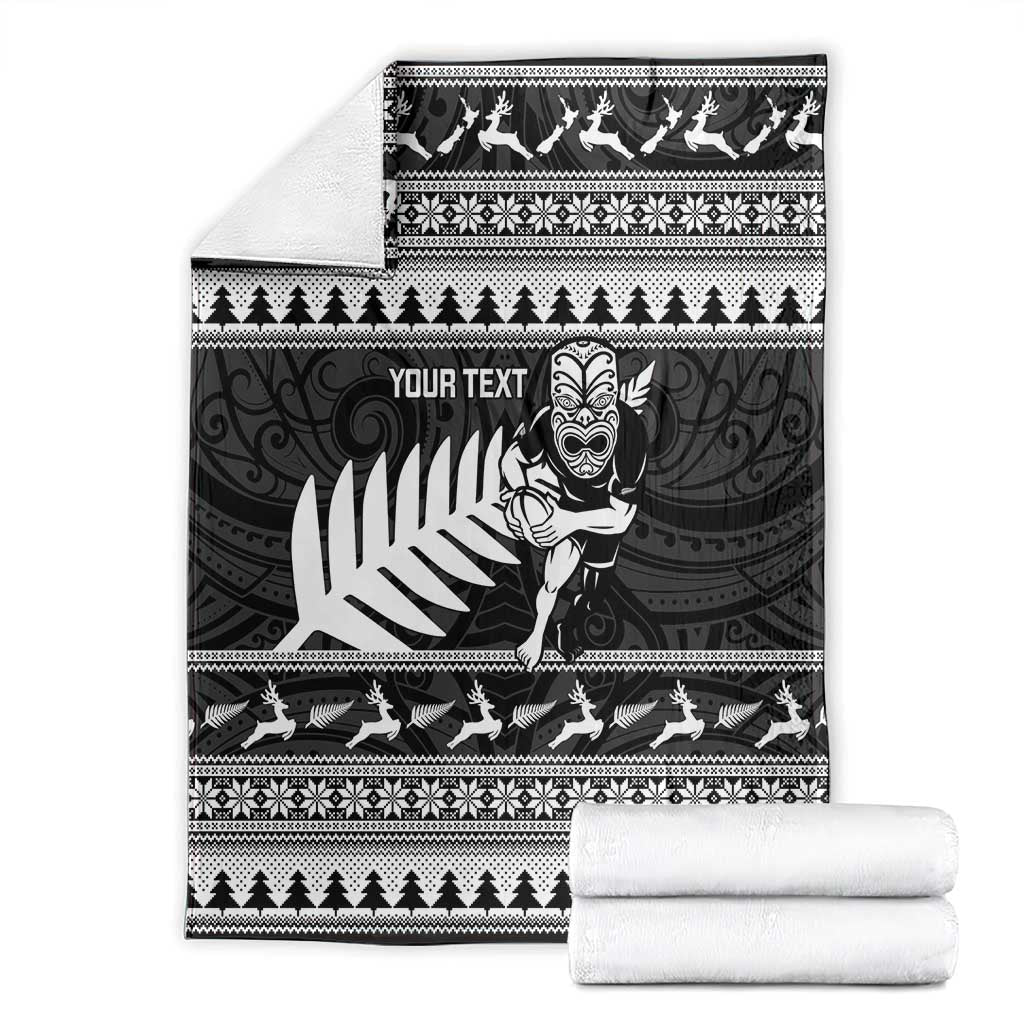 New Zealand Christmas Rugby Personalised Blanket Meri Kirihimete All Black Maori LT14 - Polynesian Pride