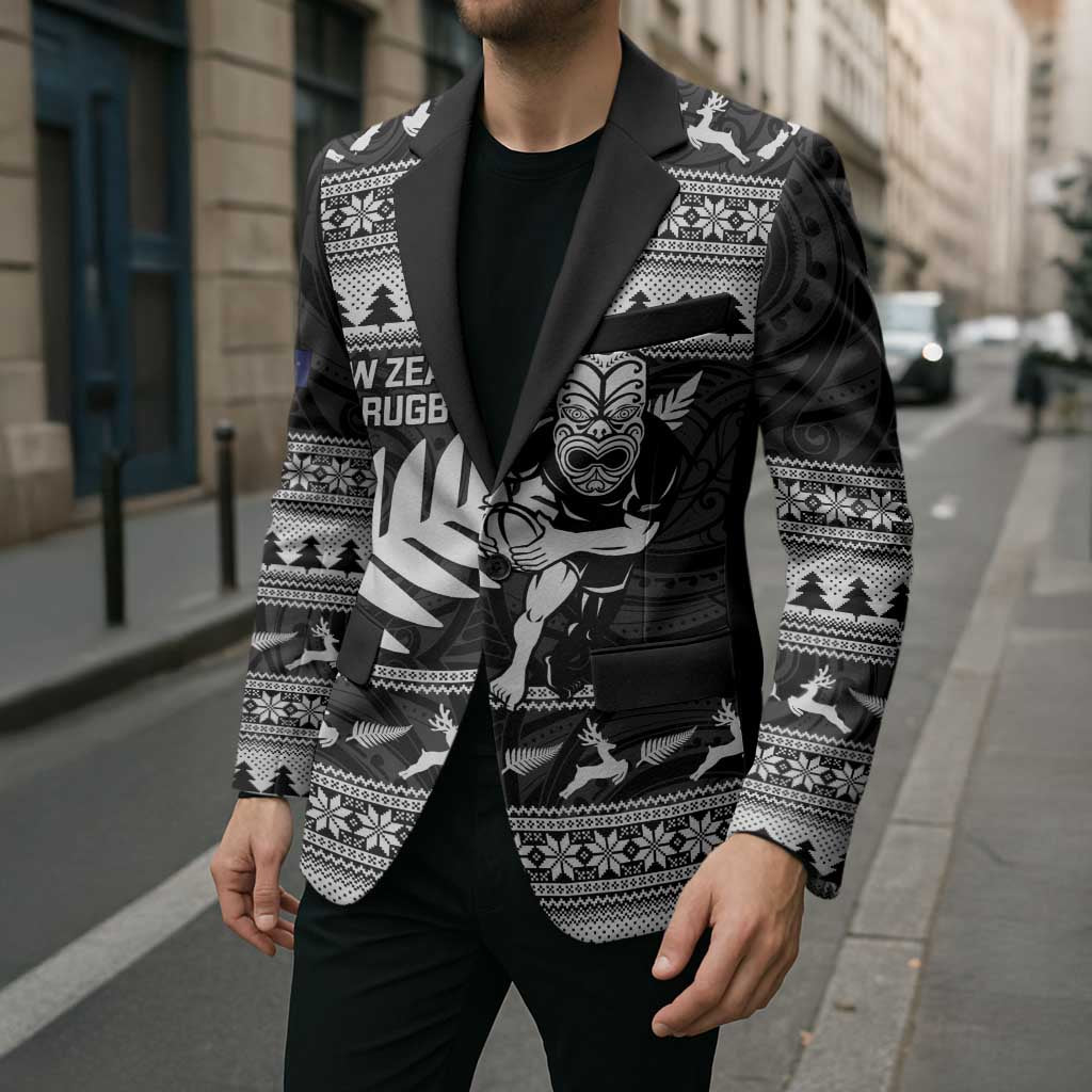 New Zealand Christmas Rugby Personalised Blazer Meri Kirihimete All Black Maori LT14 - Polynesian Pride