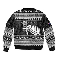 New Zealand Christmas Rugby Personalised Bomber Jacket Meri Kirihimete All Black Maori LT14 - Polynesian Pride