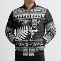 New Zealand Christmas Rugby Personalised Bomber Puffer Jacket Meri Kirihimete All Black Maori LT14 - Polynesian Pride