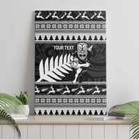 New Zealand Christmas Rugby Personalised Canvas Wall Art Meri Kirihimete All Black Maori LT14 - Polynesian Pride