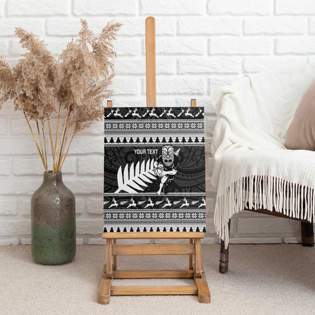 New Zealand Christmas Rugby Personalised Canvas Wall Art Meri Kirihimete All Black Maori LT14 - Polynesian Pride