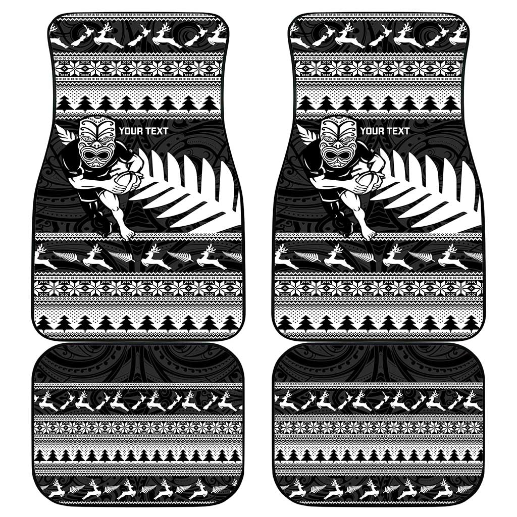New Zealand Christmas Rugby Personalised Car Mats Meri Kirihimete All Black Maori LT14 - Polynesian Pride