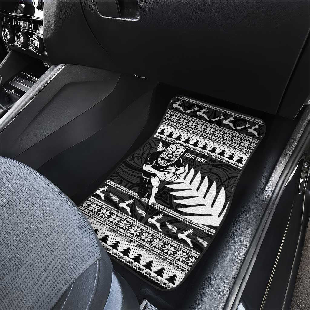 New Zealand Christmas Rugby Personalised Car Mats Meri Kirihimete All Black Maori LT14 - Polynesian Pride