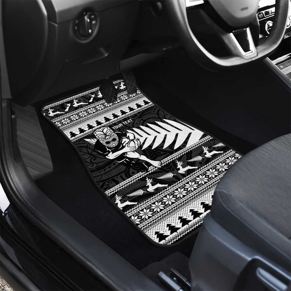 New Zealand Christmas Rugby Personalised Car Mats Meri Kirihimete All Black Maori LT14 - Polynesian Pride