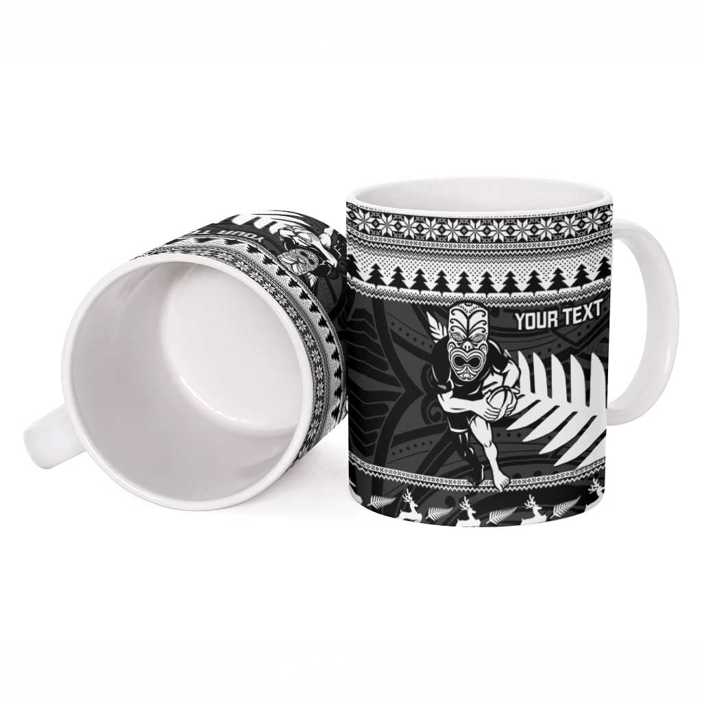 New Zealand Christmas Rugby Personalised Ceramic Mug Meri Kirihimete All Black Maori LT14 - Polynesian Pride