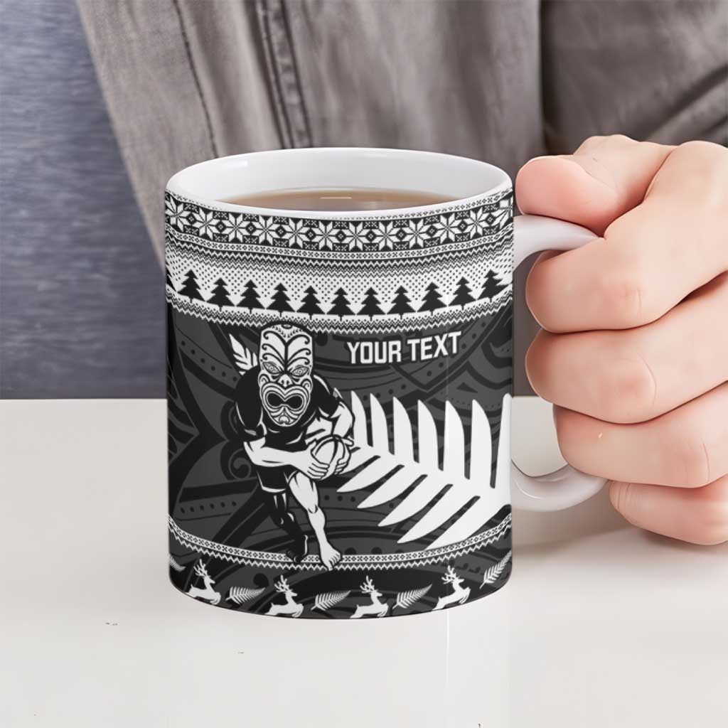 New Zealand Christmas Rugby Personalised Ceramic Mug Meri Kirihimete All Black Maori LT14 - Polynesian Pride