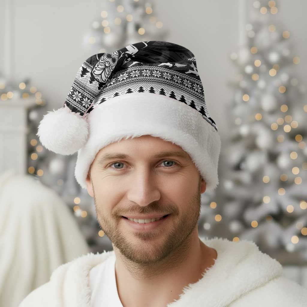 New Zealand Christmas Rugby Personalised Christmas Santa Hat Meri Kirihimete All Black Maori LT14 - Polynesian Pride
