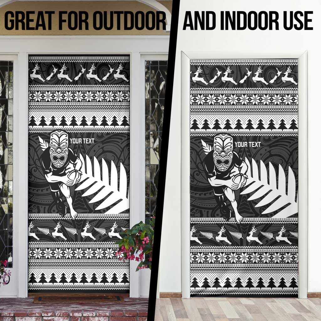 New Zealand Christmas Rugby Personalised Door Cover Meri Kirihimete All Black Maori LT14 - Polynesian Pride