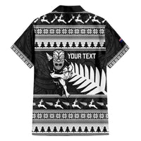 New Zealand Christmas Rugby Personalised Family Matching Off Shoulder Maxi Dress and Hawaiian Shirt Meri Kirihimete All Black Maori LT14 - Polynesian Pride