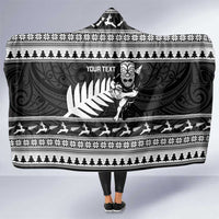 New Zealand Christmas Rugby Personalised Hooded Blanket Meri Kirihimete All Black Maori LT14 One Size Black - Polynesian Pride