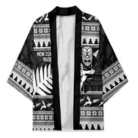 New Zealand Christmas Rugby Personalised Kimono Meri Kirihimete All Black Maori LT14 Unisex Black - Polynesian Pride