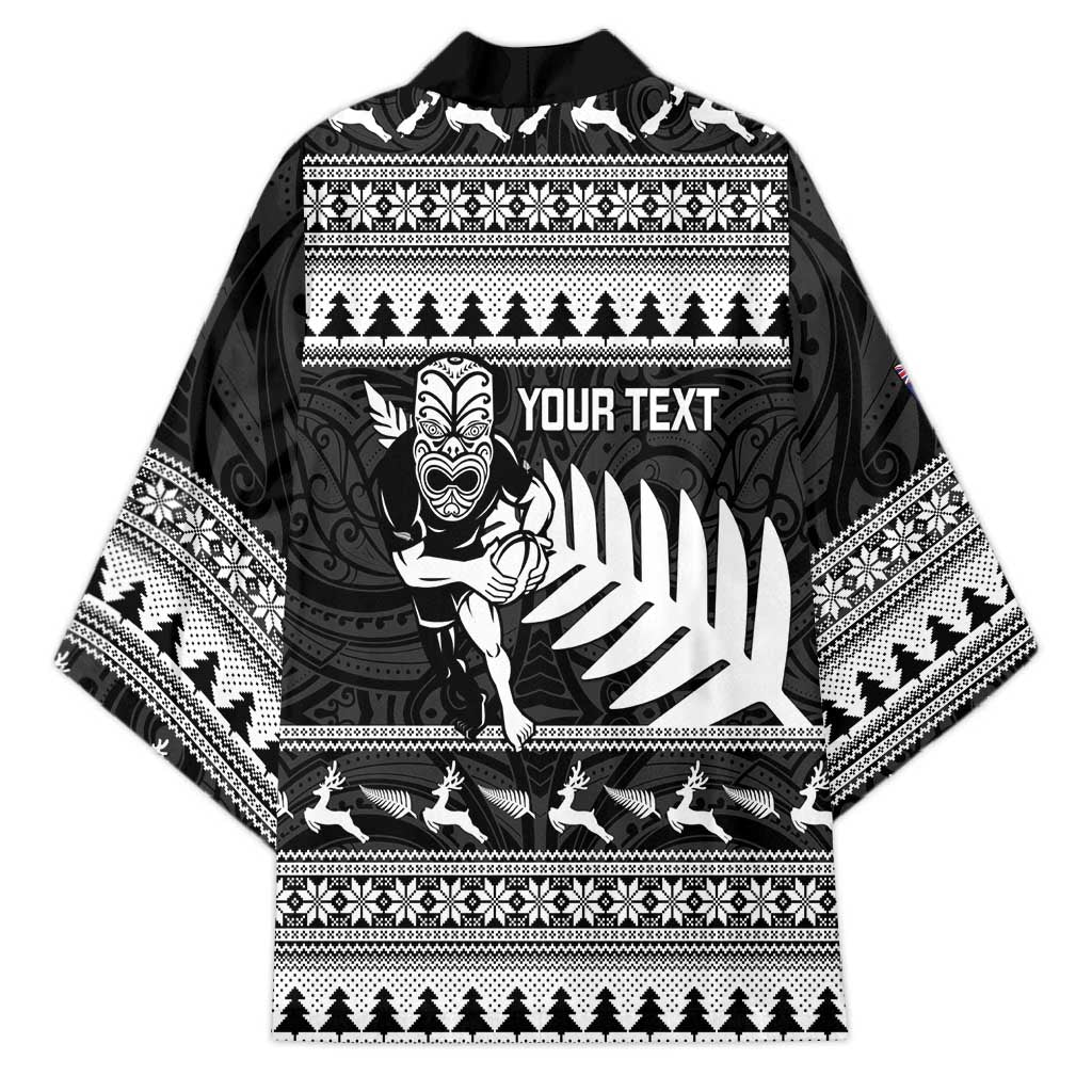 New Zealand Christmas Rugby Personalised Kimono Meri Kirihimete All Black Maori LT14 - Polynesian Pride
