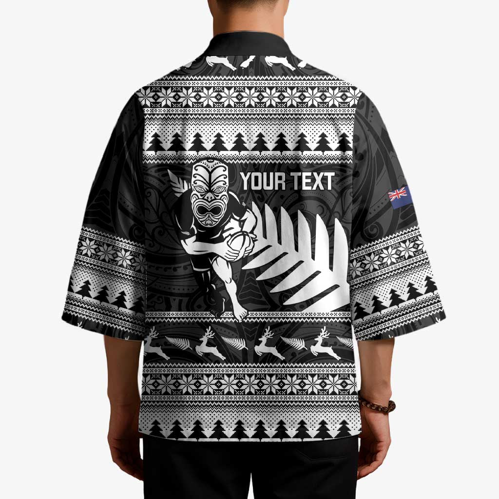 New Zealand Christmas Rugby Personalised Kimono Meri Kirihimete All Black Maori LT14 - Polynesian Pride