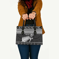 New Zealand Christmas Rugby Personalised Leather Bag Meri Kirihimete All Black Maori LT14 - Polynesian Pride