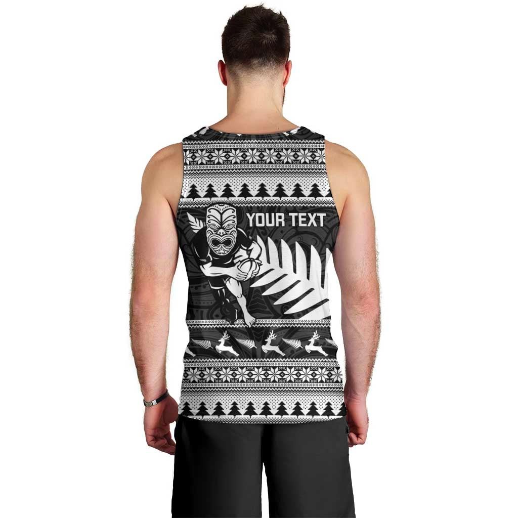 New Zealand Christmas Rugby Personalised Men Tank Top Meri Kirihimete All Black Maori LT14 - Polynesian Pride