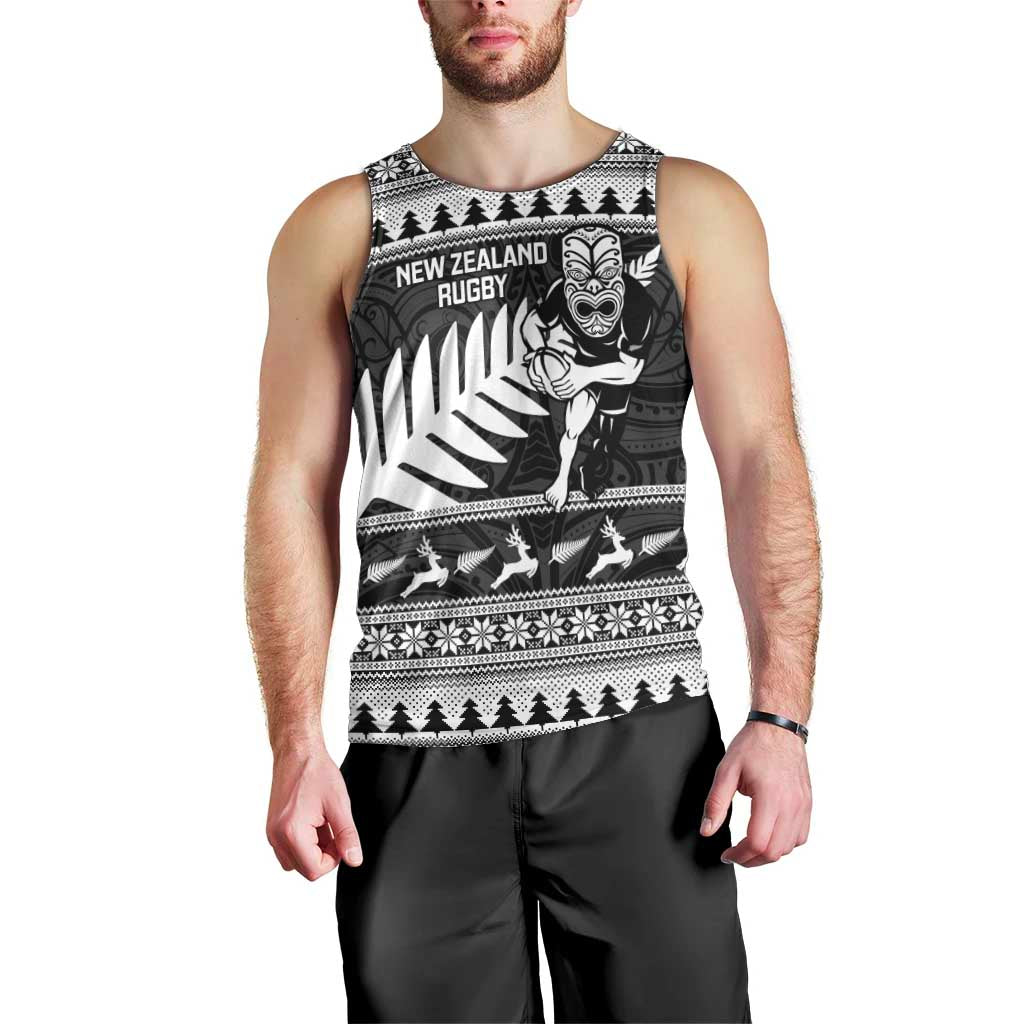 New Zealand Christmas Rugby Personalised Men Tank Top Meri Kirihimete All Black Maori LT14 - Polynesian Pride