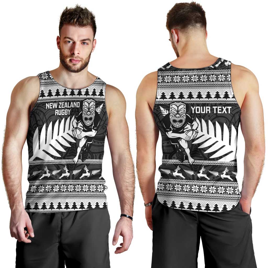 New Zealand Christmas Rugby Personalised Men Tank Top Meri Kirihimete All Black Maori LT14 - Polynesian Pride