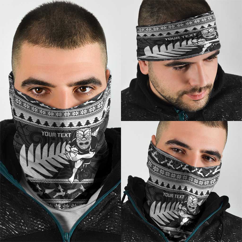 New Zealand Christmas Rugby Personalised Neck Gaiter Meri Kirihimete All Black Maori LT14 - Polynesian Pride