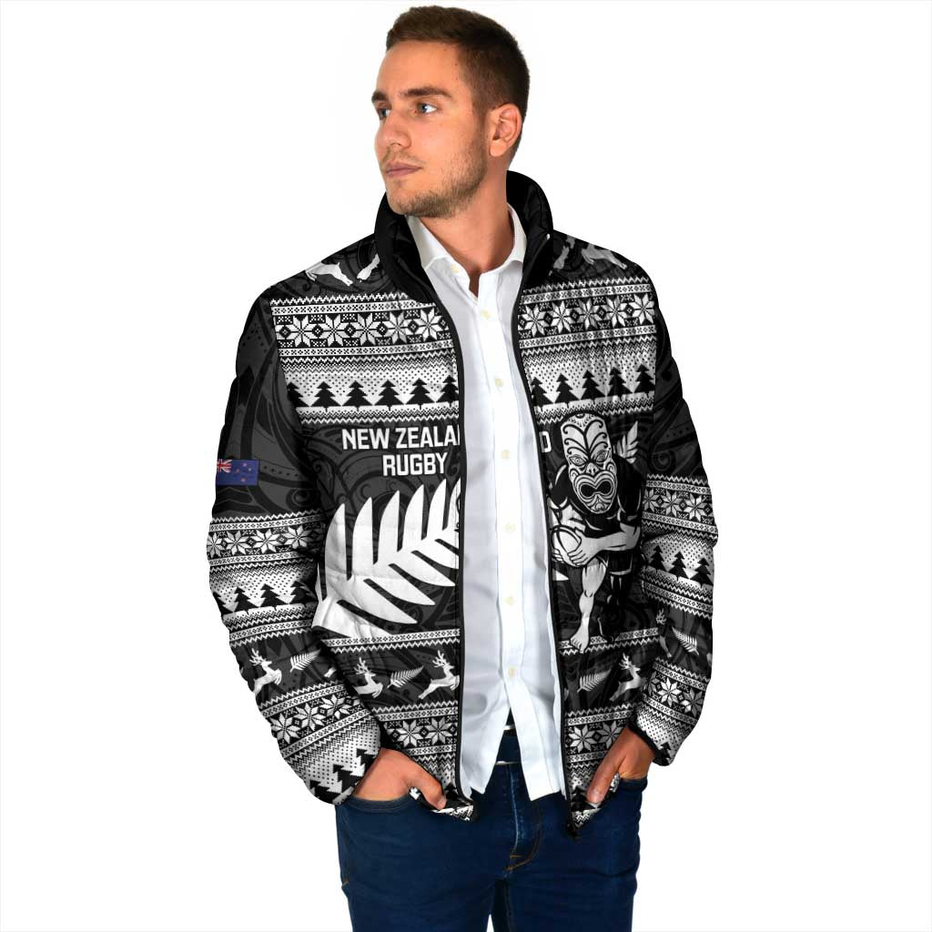 New Zealand Christmas Rugby Personalised Padded Jacket Meri Kirihimete All Black Maori LT14 - Polynesian Pride