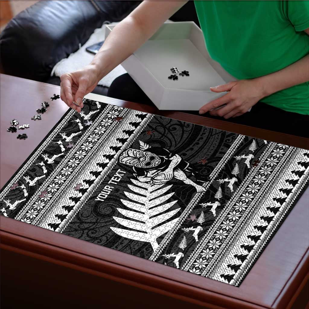 New Zealand Christmas Rugby Personalised Puzzle Meri Kirihimete All Black Maori LT14 - Polynesian Pride