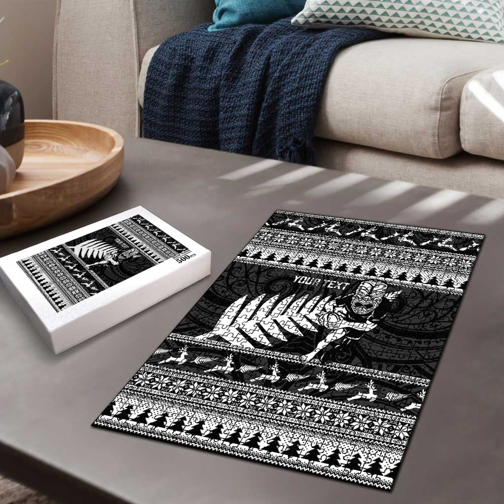 New Zealand Christmas Rugby Personalised Puzzle Meri Kirihimete All Black Maori LT14 - Polynesian Pride