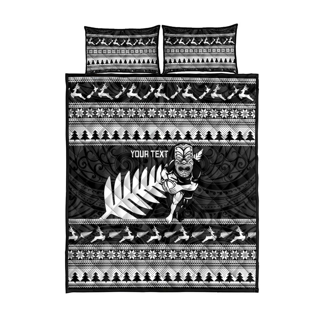 New Zealand Christmas Rugby Personalised Quilt Bed Set Meri Kirihimete All Black Maori LT14 - Polynesian Pride