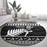 New Zealand Christmas Rugby Personalised Round Carpet Meri Kirihimete All Black Maori LT14 - Polynesian Pride