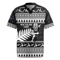 New Zealand Christmas Rugby Personalised Rugby Jersey Meri Kirihimete All Black Maori LT14 Black - Polynesian Pride