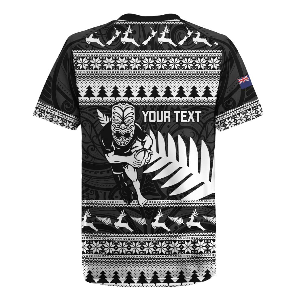 New Zealand Christmas Rugby Personalised Rugby Jersey Meri Kirihimete All Black Maori LT14 - Polynesian Pride