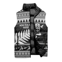 New Zealand Christmas Rugby Personalised Sleeveless Puffer Jacket Meri Kirihimete All Black Maori LT14 - Polynesian Pride