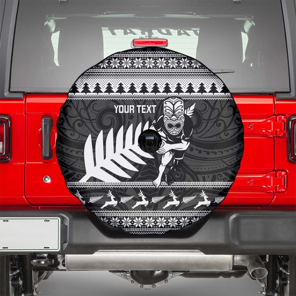 New Zealand Christmas Rugby Personalised Spare Tire Cover Meri Kirihimete All Black Maori LT14 - Polynesian Pride