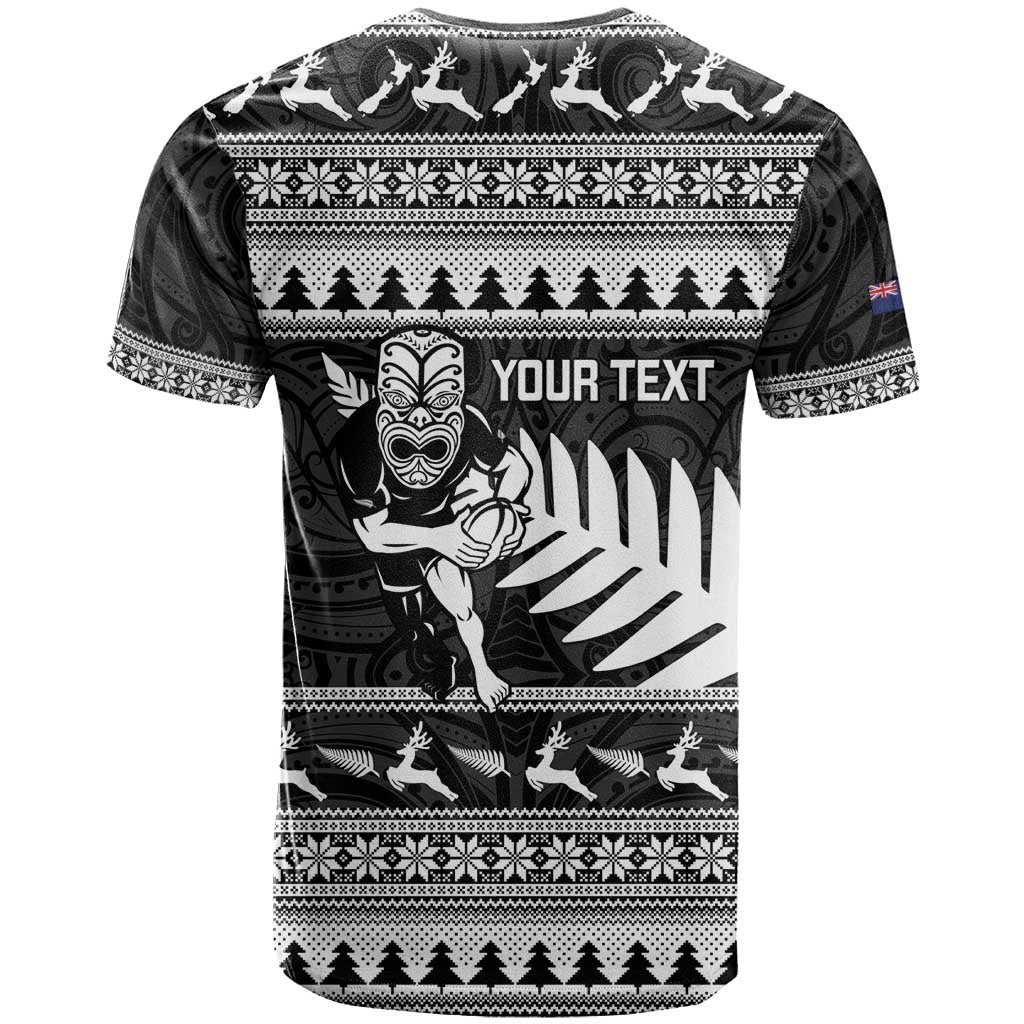 New Zealand Christmas Rugby Personalised T Shirt Meri Kirihimete All Black Maori LT14 - Polynesian Pride