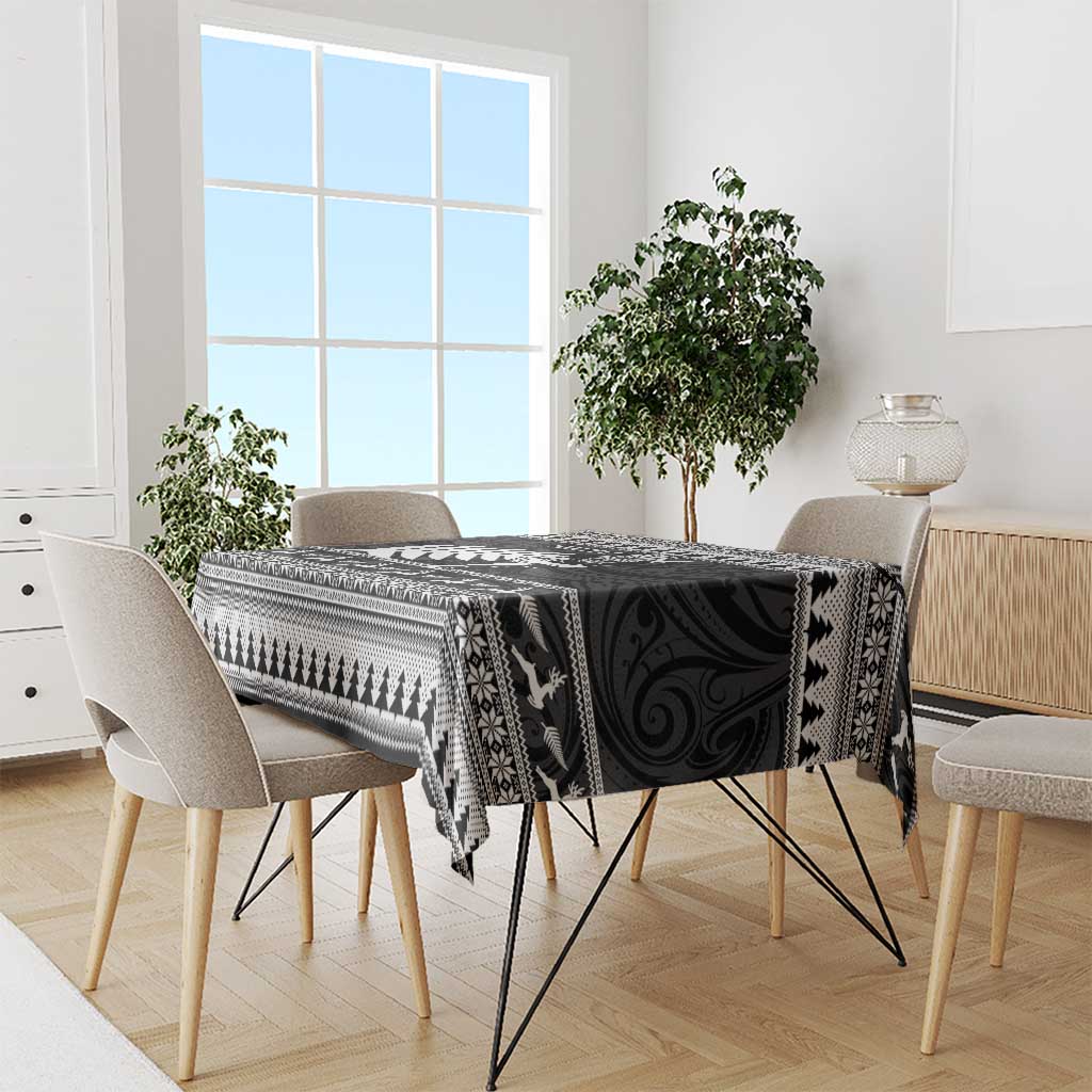 New Zealand Christmas Rugby Personalised Tablecloth Meri Kirihimete All Black Maori LT14 - Polynesian Pride