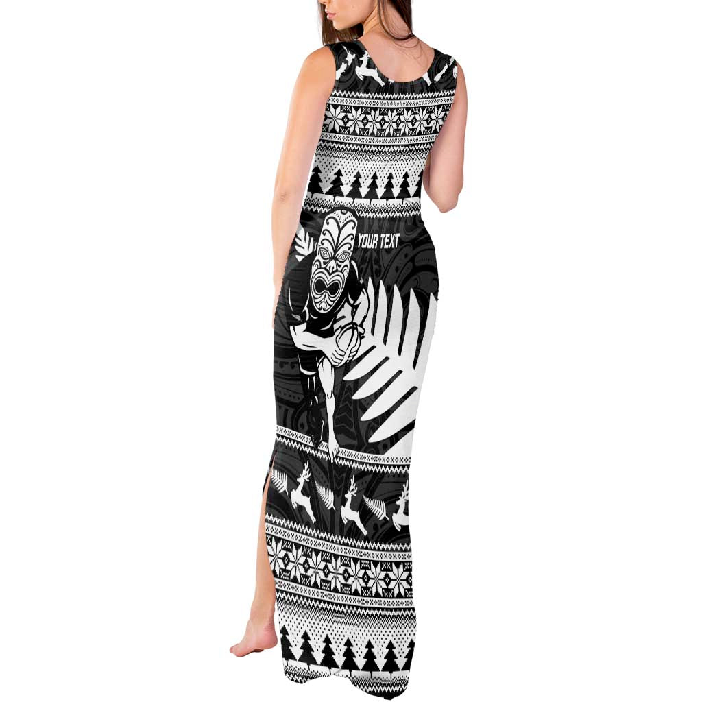 New Zealand Christmas Rugby Personalised Tank Maxi Dress Meri Kirihimete All Black Maori LT14 - Polynesian Pride