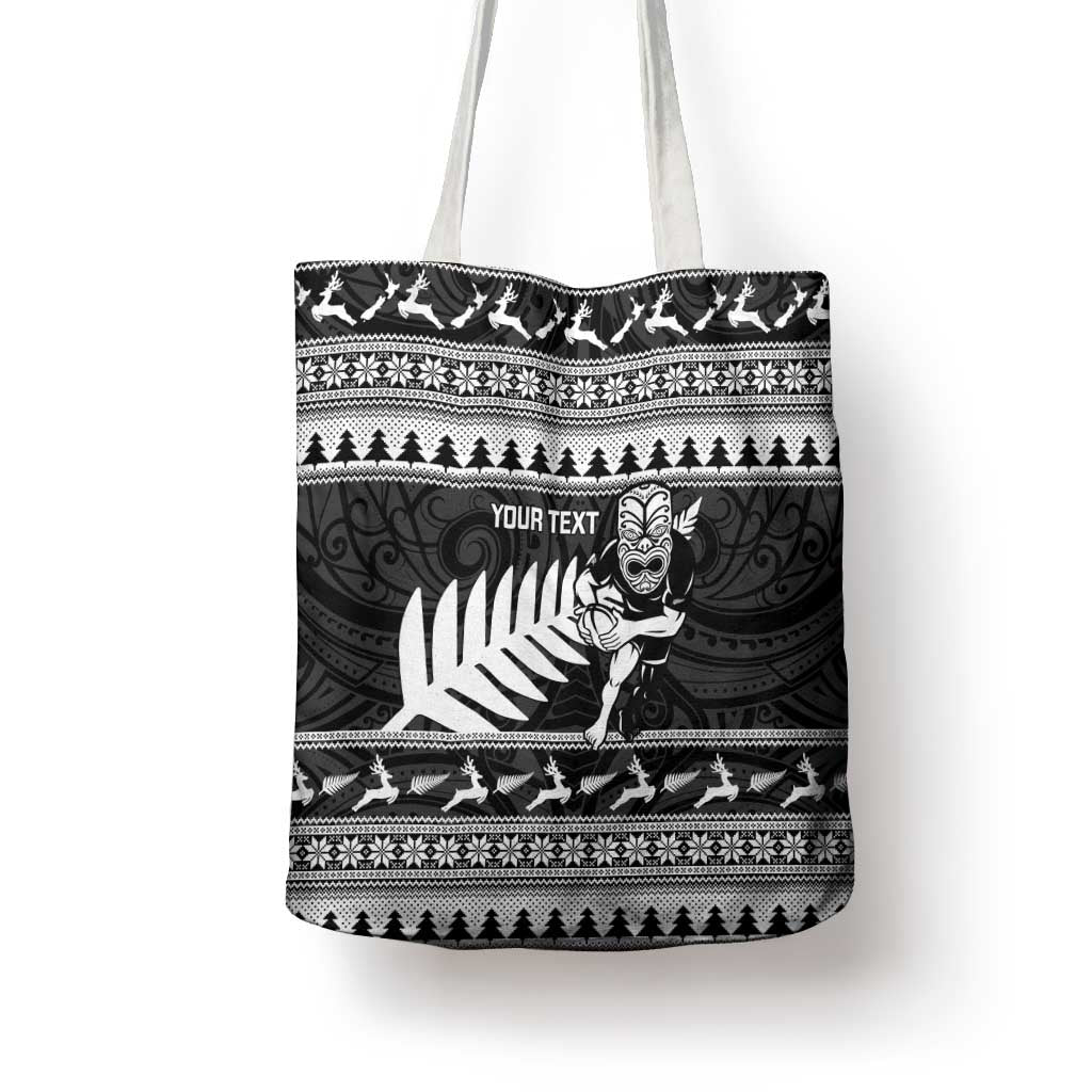 New Zealand Christmas Rugby Personalised Tote Bag Meri Kirihimete All Black Maori LT14 - Polynesian Pride