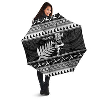 New Zealand Christmas Rugby Personalised Umbrella Meri Kirihimete All Black Maori LT14 - Polynesian Pride