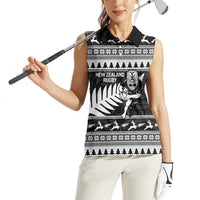New Zealand Christmas Rugby Personalised Women Sleeveless Polo Shirt Meri Kirihimete All Black Maori LT14 - Polynesian Pride