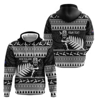 New Zealand Christmas Rugby Personalised Zip Hoodie Meri Kirihimete All Black Maori LT14 - Polynesian Pride