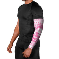 New Zealand Christmas Rugby Personalised Arm Sleeves Meri Kirihimete All Black Maori Pink Version LT14 - Polynesian Pride