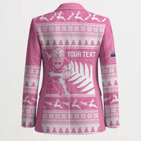 New Zealand Christmas Rugby Personalised Blazer Meri Kirihimete All Black Maori Pink Version LT14 - Polynesian Pride