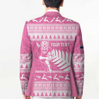 New Zealand Christmas Rugby Personalised Blazer Meri Kirihimete All Black Maori Pink Version LT14 - Polynesian Pride