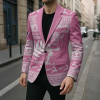 New Zealand Christmas Rugby Personalised Blazer Meri Kirihimete All Black Maori Pink Version LT14 - Polynesian Pride