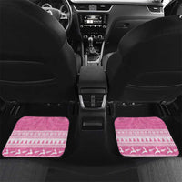 New Zealand Christmas Rugby Personalised Car Mats Meri Kirihimete All Black Maori Pink Version LT14 Set 2pcs - Back Pink - Polynesian Pride