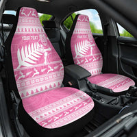 New Zealand Christmas Rugby Personalised Car Seat Cover Meri Kirihimete All Black Maori Pink Version LT14 One Size Pink - Polynesian Pride