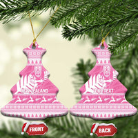 New Zealand Christmas Rugby Personalised Ceramic Ornament Meri Kirihimete All Black Maori Pink Version LT14 Christmas Tree Pink - Polynesian Pride