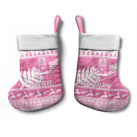 New Zealand Christmas Rugby Personalised Christmas Stocking Meri Kirihimete All Black Maori Pink Version LT14 - Polynesian Pride