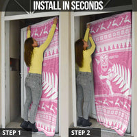 New Zealand Christmas Rugby Personalised Door Cover Meri Kirihimete All Black Maori Pink Version LT14 - Polynesian Pride