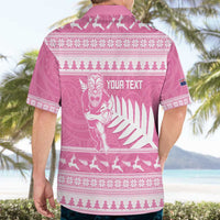 New Zealand Christmas Rugby Personalised Hawaiian Shirt Meri Kirihimete All Black Maori Pink Version LT14 - Polynesian Pride